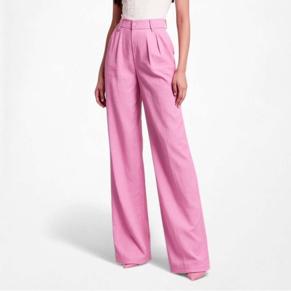 Zara Pink Wide-Leg Pants
